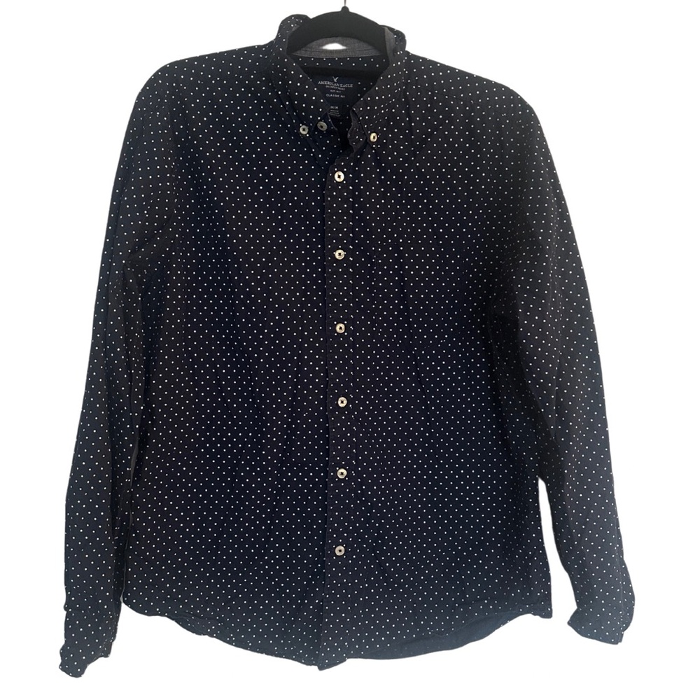American Eagle Men’s‎ Polka Dot Long Sleeve Shirt | Medium | Classic Fit
